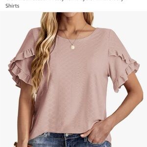 Women's Ruffle Sleeve Top - Pink